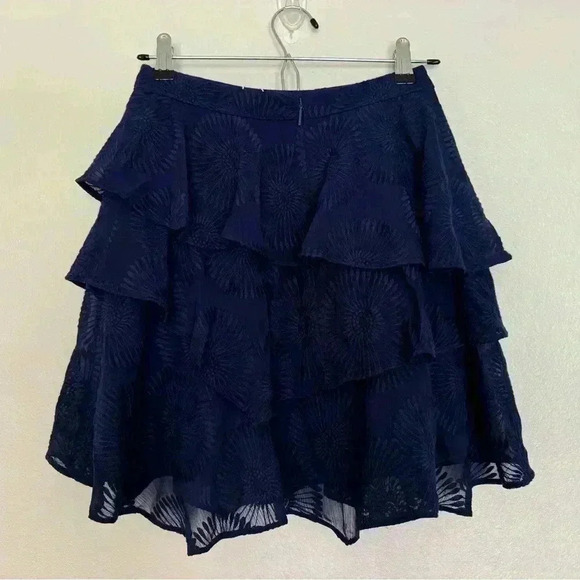 Ted Baker Tieri Embroidered Asymmetrical Mini Skirt SIZE 0 - Picture 4 of 6